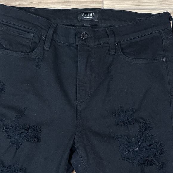 AGOLDEJeans Size 28 Sophie‎ High Rise High Waisted Skinny Jet Black - Picture 2 of 5